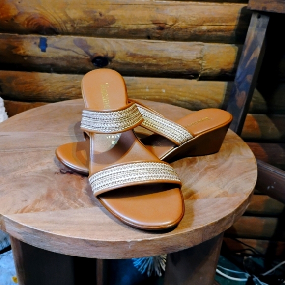 Toscanella Sandals Made in Italy Womens 9.5 Slide Wedge Slip On - Picture 1 of 8